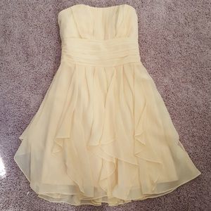 David’s Bridal Strapless Chiffon Dress